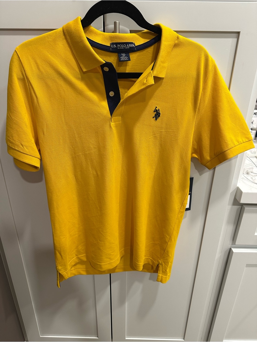 New With Tags U.S. Polo Assn. Size 18 Boys Bright Yellow Polo Shirt.